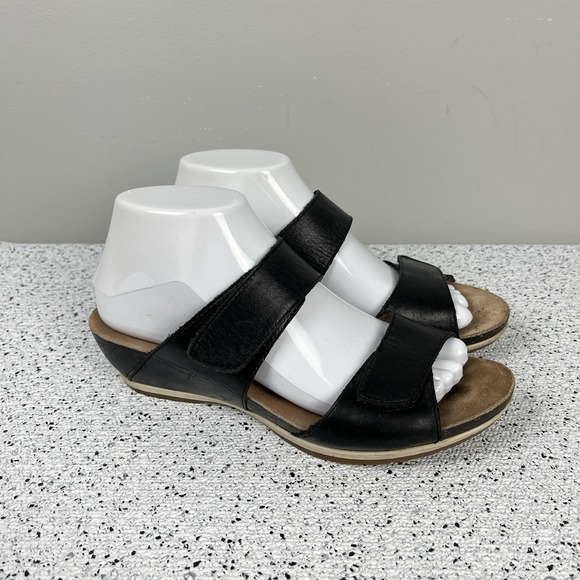 Dansko Shoes - Dansko Vienna Slide Sandals Womens EU 38 US 7.5-8 Black Leather Comfort Shoes